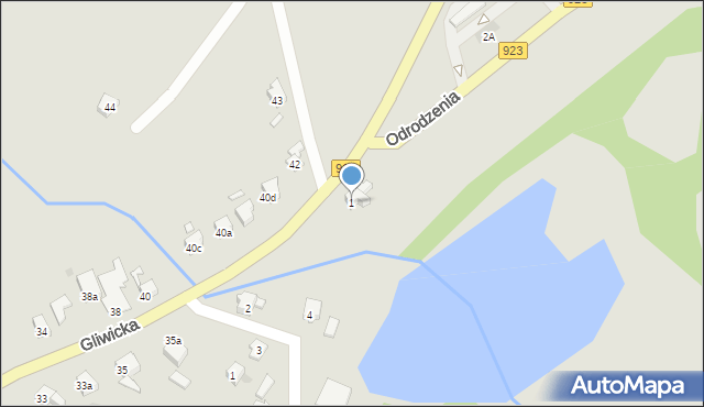 Racibórz, Odrodzenia, 1, mapa Racibórz