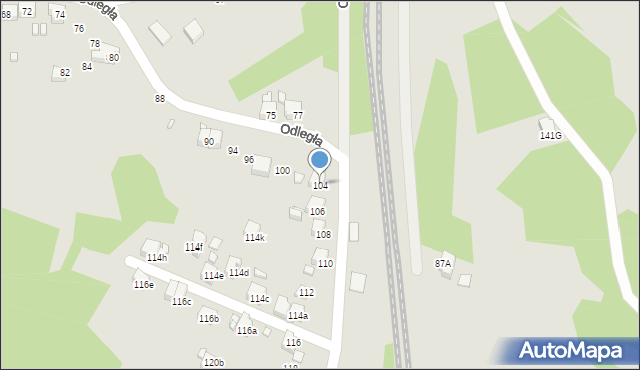 Radlin, Odległa, 104, mapa Radlin