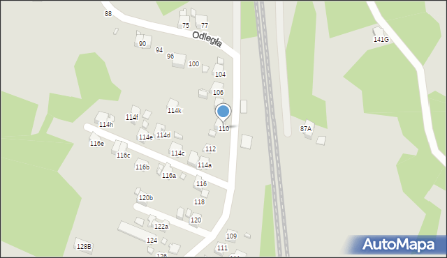 Radlin, Odległa, 110, mapa Radlin