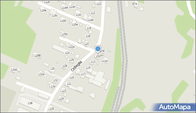 Radlin, Odległa, 111, mapa Radlin