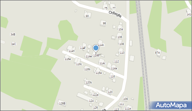 Radlin, Odległa, 114d, mapa Radlin