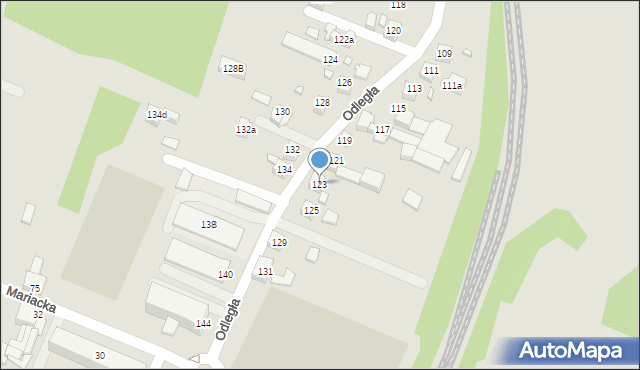 Radlin, Odległa, 123, mapa Radlin