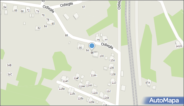 Radlin, Odległa, 96, mapa Radlin