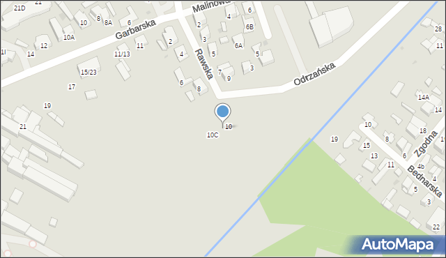 Radom, Odrzańska, 10A, mapa Radomia