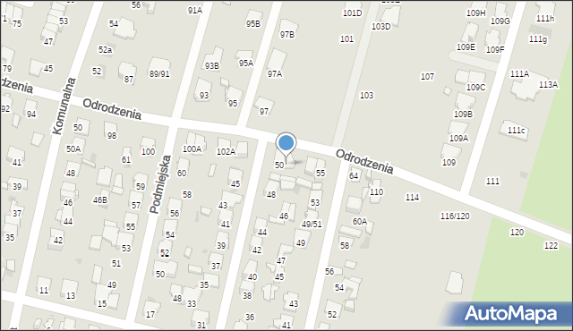 Radom, Odrodzenia, 106, mapa Radomia