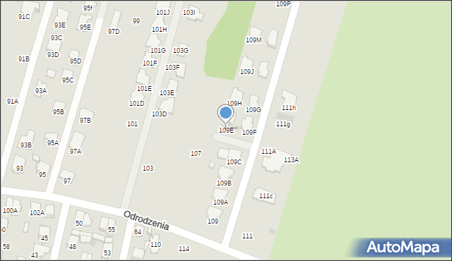 Radom, Odrodzenia, 109E, mapa Radomia