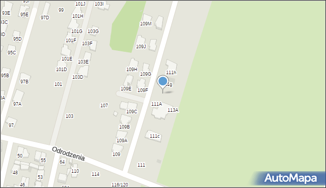 Radom, Odrodzenia, 111f, mapa Radomia