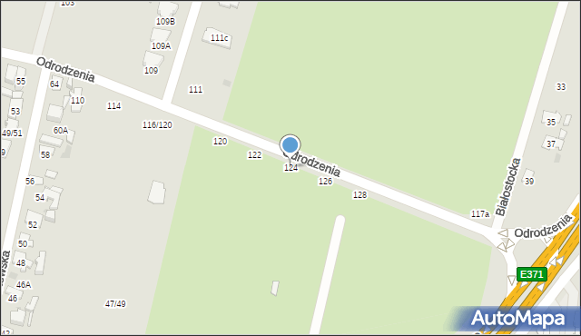 Radom, Odrodzenia, 124, mapa Radomia