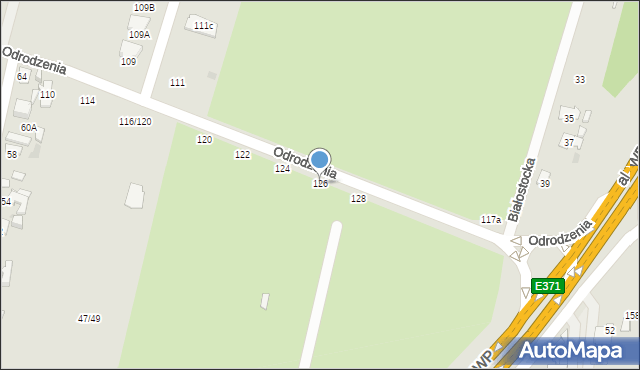Radom, Odrodzenia, 126, mapa Radomia