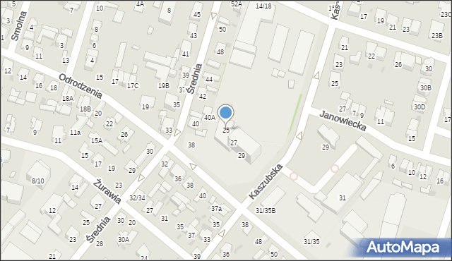 Radom, Odrodzenia, 25, mapa Radomia