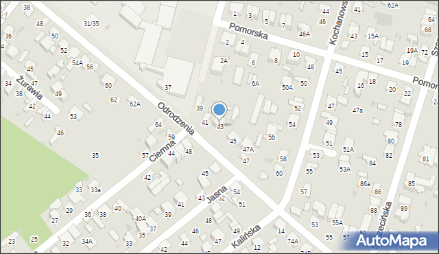 Radom, Odrodzenia, 43, mapa Radomia