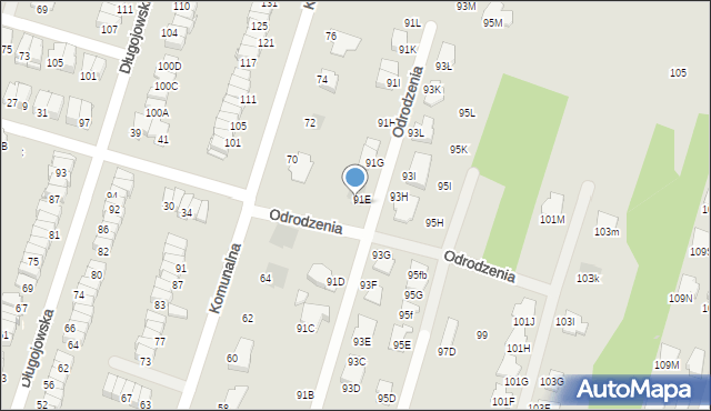 Radom, Odrodzenia, 91f, mapa Radomia