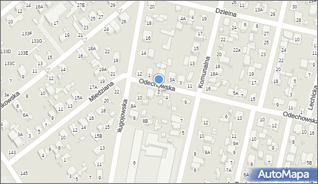 Radom, Odechowska, 2, mapa Radomia