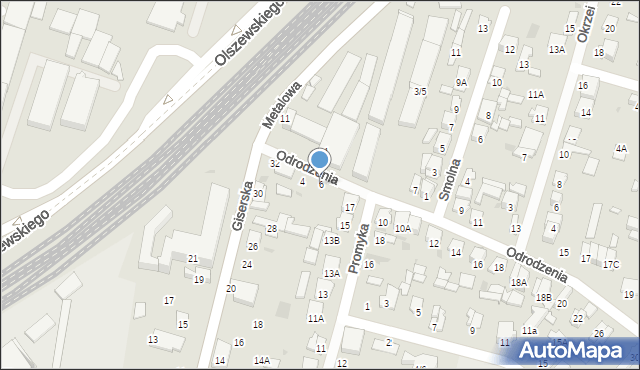 Radom, Odrodzenia, 6, mapa Radomia