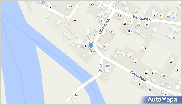 Ratowice, Odrzańska, 10, mapa Ratowice
