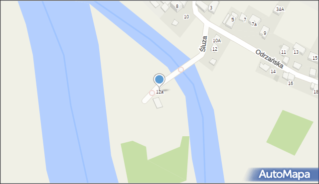 Ratowice, Odrzańska, 12a, mapa Ratowice