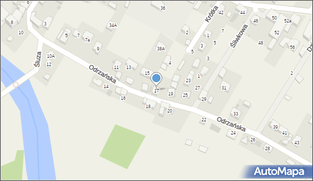 Ratowice, Odrzańska, 17, mapa Ratowice