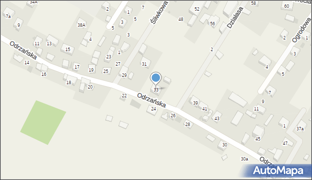 Ratowice, Odrzańska, 33, mapa Ratowice