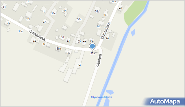 Ratowice, Odrzańska, 42a, mapa Ratowice