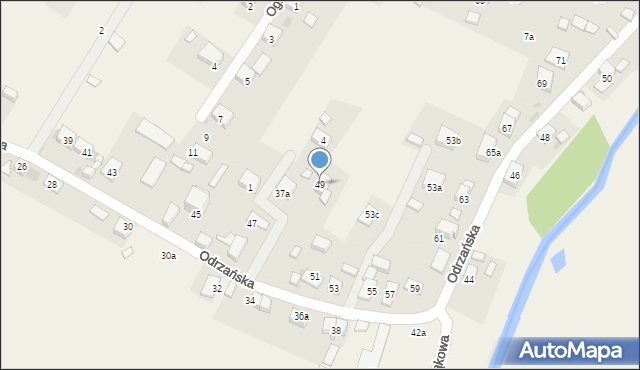 Ratowice, Odrzańska, 49, mapa Ratowice