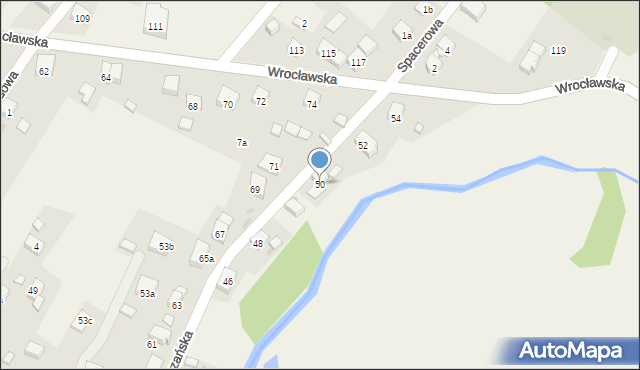 Ratowice, Odrzańska, 50, mapa Ratowice