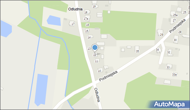 Rogów, Odludna, 12, mapa Rogów