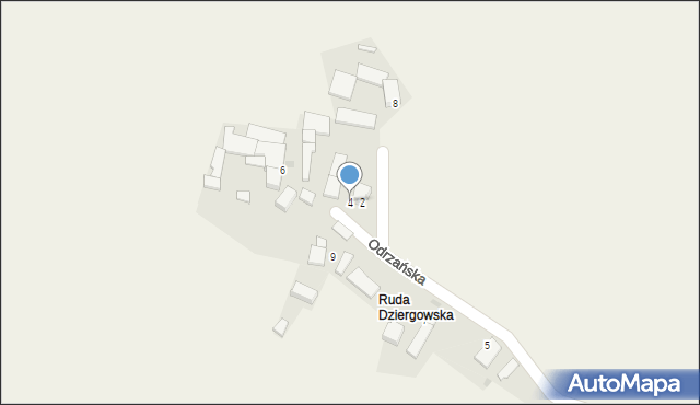 Ruda, Odrzańska, 4, mapa Ruda