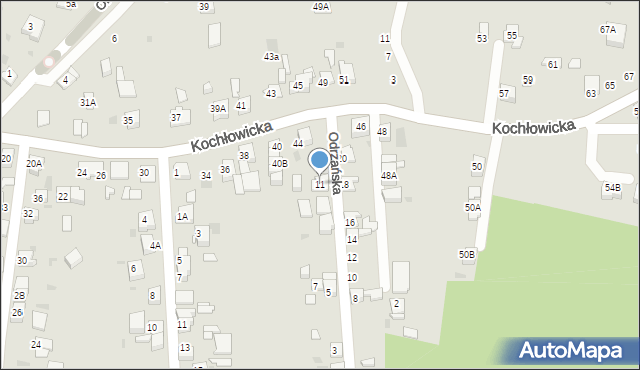 Ruda Śląska, Odrzańska, 11, mapa Rudy Śląskiej