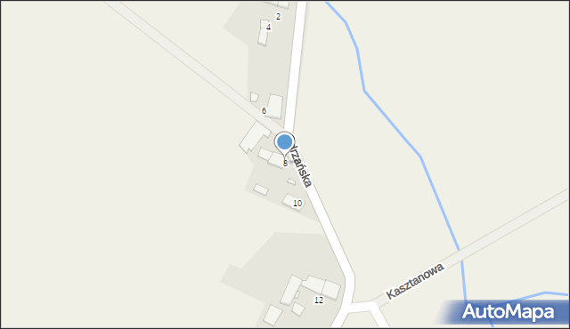 Rybna, Odrzańska, 8, mapa Rybna