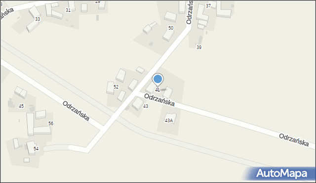 Rzeczyca, Odrzańska, 41, mapa Rzeczyca
