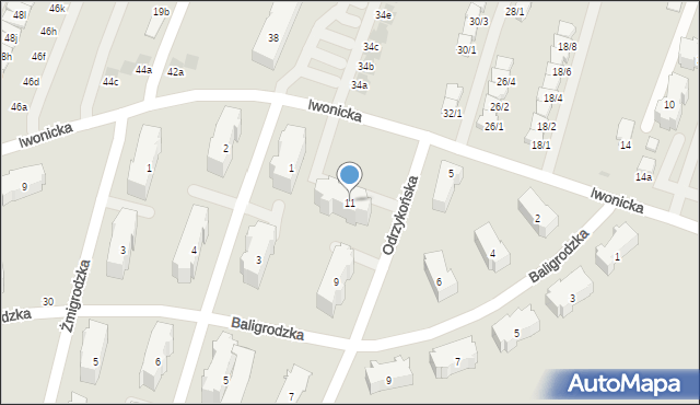 Rzeszów, Odrzykońska, 11, mapa Rzeszów