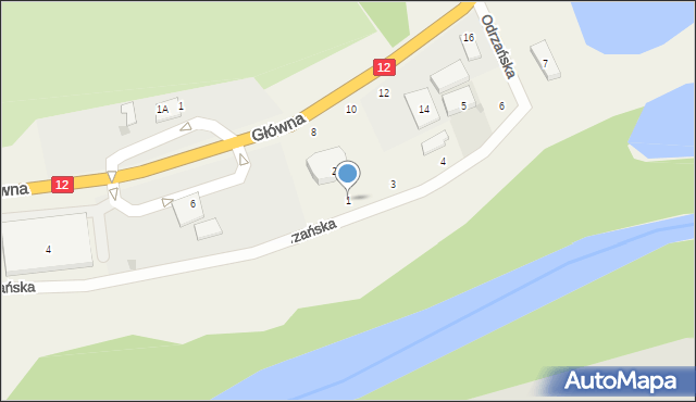 Serby, Odrzańska, 1, mapa Serby