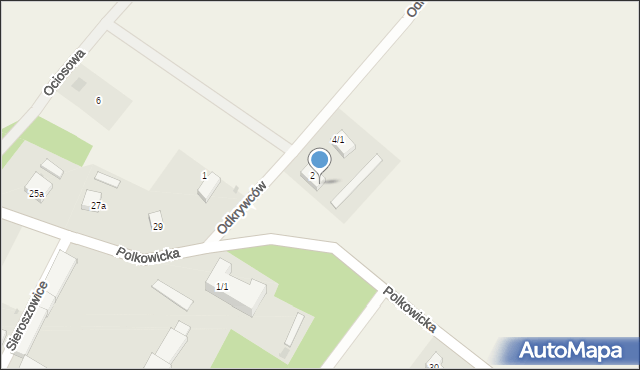 Sieroszowice, Odkrywców, 2/5, mapa Sieroszowice