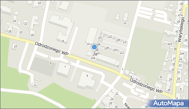 Sława, Odrodzonego Wojska Polskiego, 10B, mapa Sława