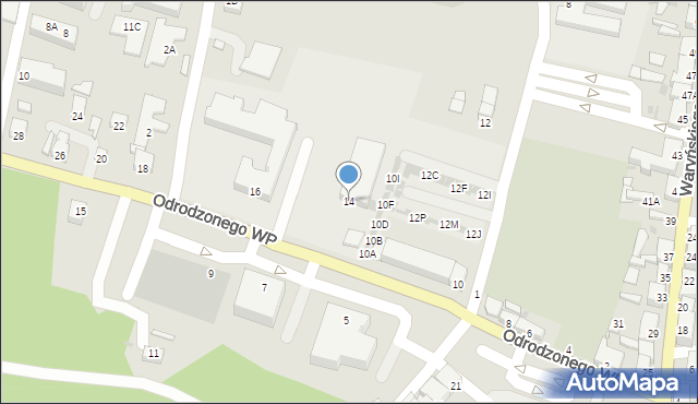 Sława, Odrodzonego Wojska Polskiego, 14, mapa Sława