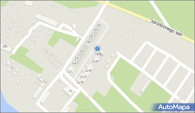 Sława, Odrodzonego Wojska Polskiego, 21/46, mapa Sława