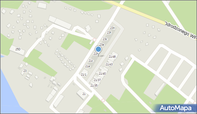 Sława, Odrodzonego Wojska Polskiego, 21k, mapa Sława