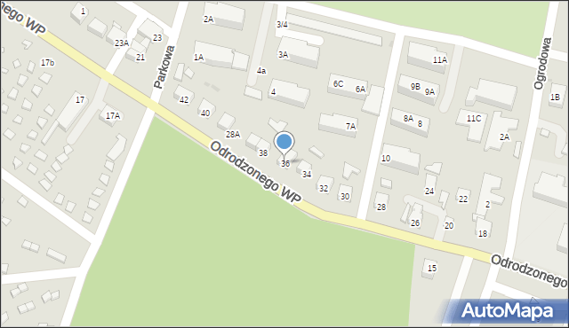 Sława, Odrodzonego Wojska Polskiego, 36, mapa Sława
