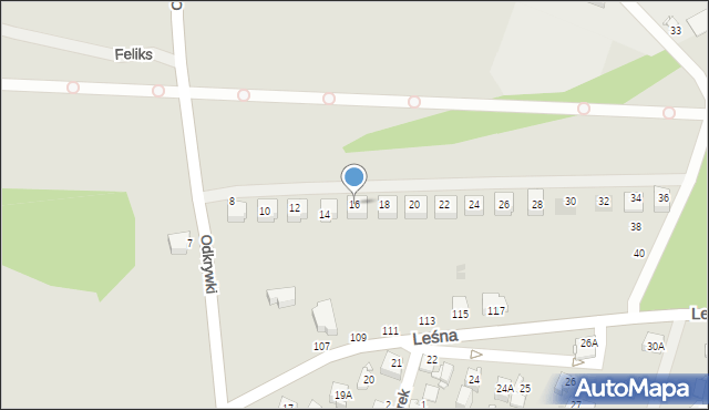 Sosnowiec, Odkrywki, 16, mapa Sosnowca