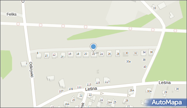 Sosnowiec, Odkrywki, 22, mapa Sosnowca