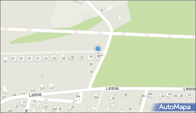 Sosnowiec, Odkrywki, 36, mapa Sosnowca