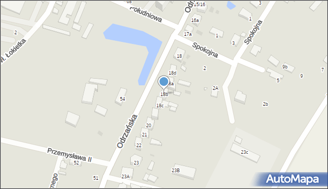 Sulechów, Odrzańska, 18b, mapa Sulechów