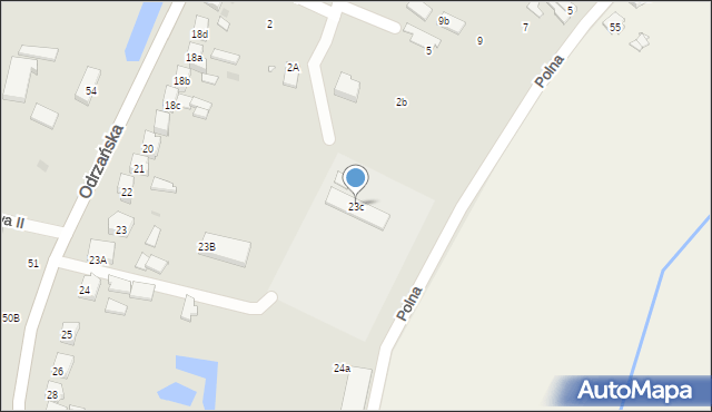 Sulechów, Odrzańska, 23c, mapa Sulechów