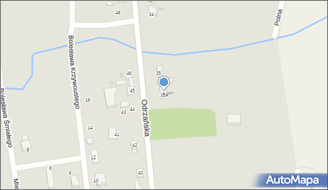Sulechów, Odrzańska, 35A, mapa Sulechów