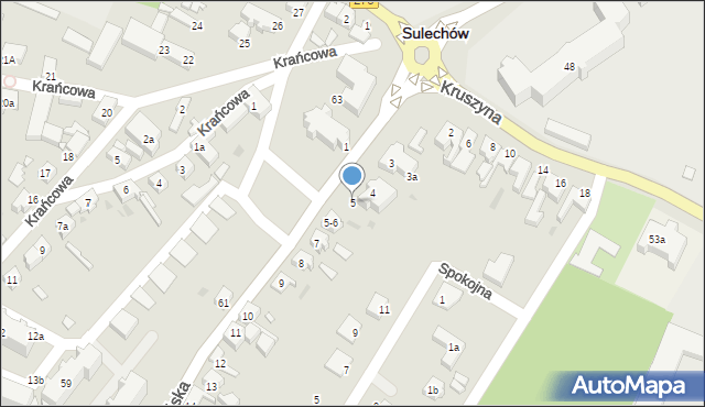 Sulechów, Odrzańska, 5, mapa Sulechów