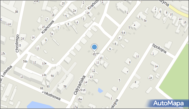 Sulechów, Odrzańska, 61, mapa Sulechów