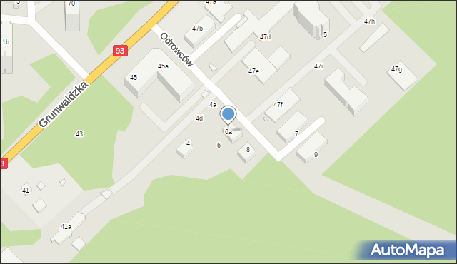 Świnoujście, Odrowców, 6a, mapa Świnoujście