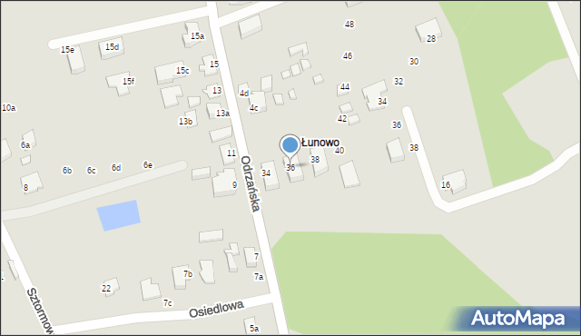 Świnoujście, Odrzańska, 36, mapa Świnoujście