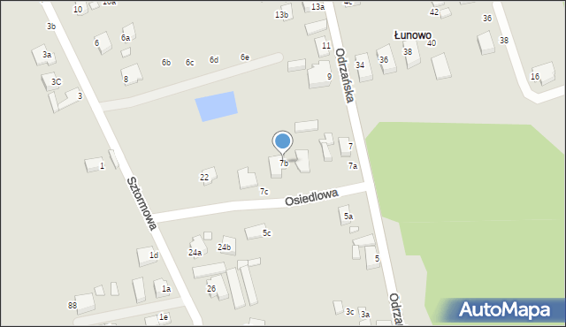 Świnoujście, Odrzańska, 7b, mapa Świnoujście