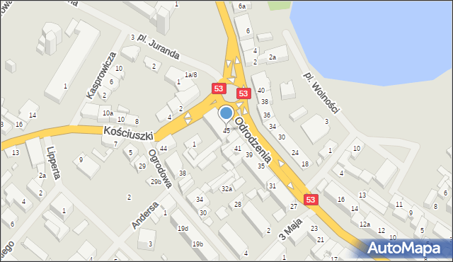 Szczytno, Odrodzenia, 45, mapa Szczytno